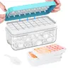 Flycity Stackable Ice Cube Tray Set with Lid and Bin – 64/96 Cubes,BPA Free,Easy-Release Ice Molds for Freezer,Includes Scoop Containers Utensils