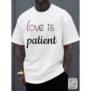 Love Is Patient Shirt, 1 Corinthians 13:4 Bible Verse Graphic Tee, Christian Faith T-Shirt, Couple Gift Top