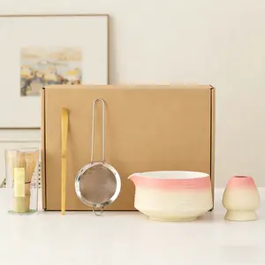 5-Piece Ceramic Matcha Bowl Set, Japanese Style Matcha Tools Kit, Specialized Matcha Making Equipment, Essential Tea Accessories