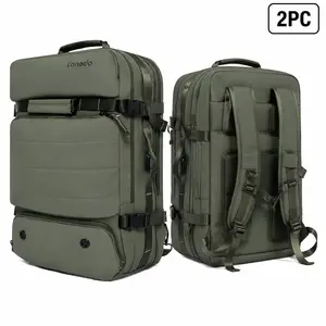 2-Pack Travel Backpacks, Large Capacity Carry On Backpack with USB Charging Port, Water Resistant Durable Rucksack for Business, Hiking, Camping