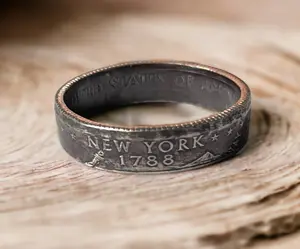 2001 New York quarter coin ring size 10.5