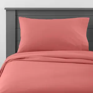 Queen Solid Cotton Sheet Set Rose - Pillowfort