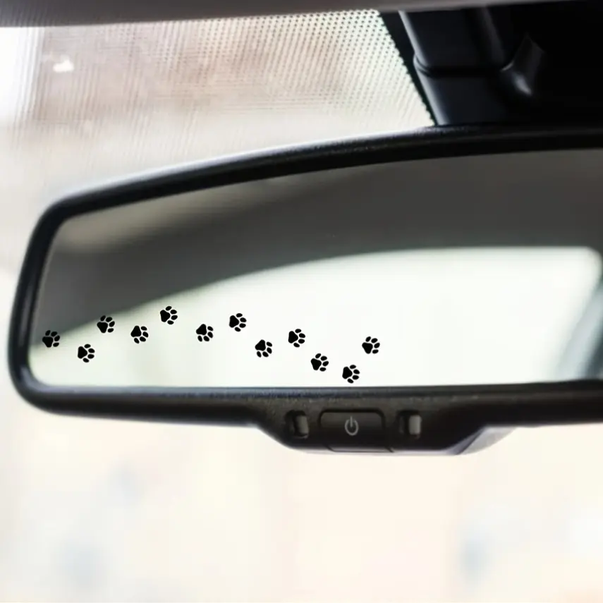 2PCS/SET Cute Healing Dog Paw Print Sticker - For car rearview mirrors, notebooks, backpacks. Full of pet cute vibe, add lovely logo. A favorite decor for pet lovers! Car Accessories Cute, Car Decals, Car Stickers