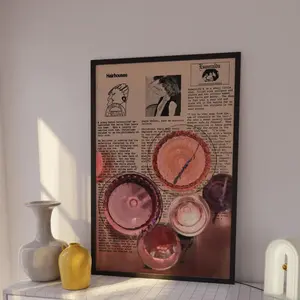 Vintage Glass Pattern Unframed Painting, 1 Count Retro Poster, Unframed Art Print, Wall Art for Home Living Room Bedroom Decor, Home Decor, Room Decor, Ornaments