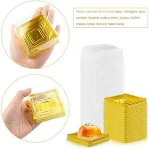 Cake Pans, Bottom 3 Inch X Height 1-1/2 Inch Of Clear Plastic Mini Cake Box Muffins Box Cookies Box Wedding Birthday Gift Box - Home Improvement