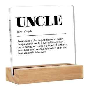 Classic Acrylic Desktop Ornament, Clear Decorative Plaque for Home Decor, Perfect Gift for Uncle & Dad, Ideal for Birthdays & Father's Day