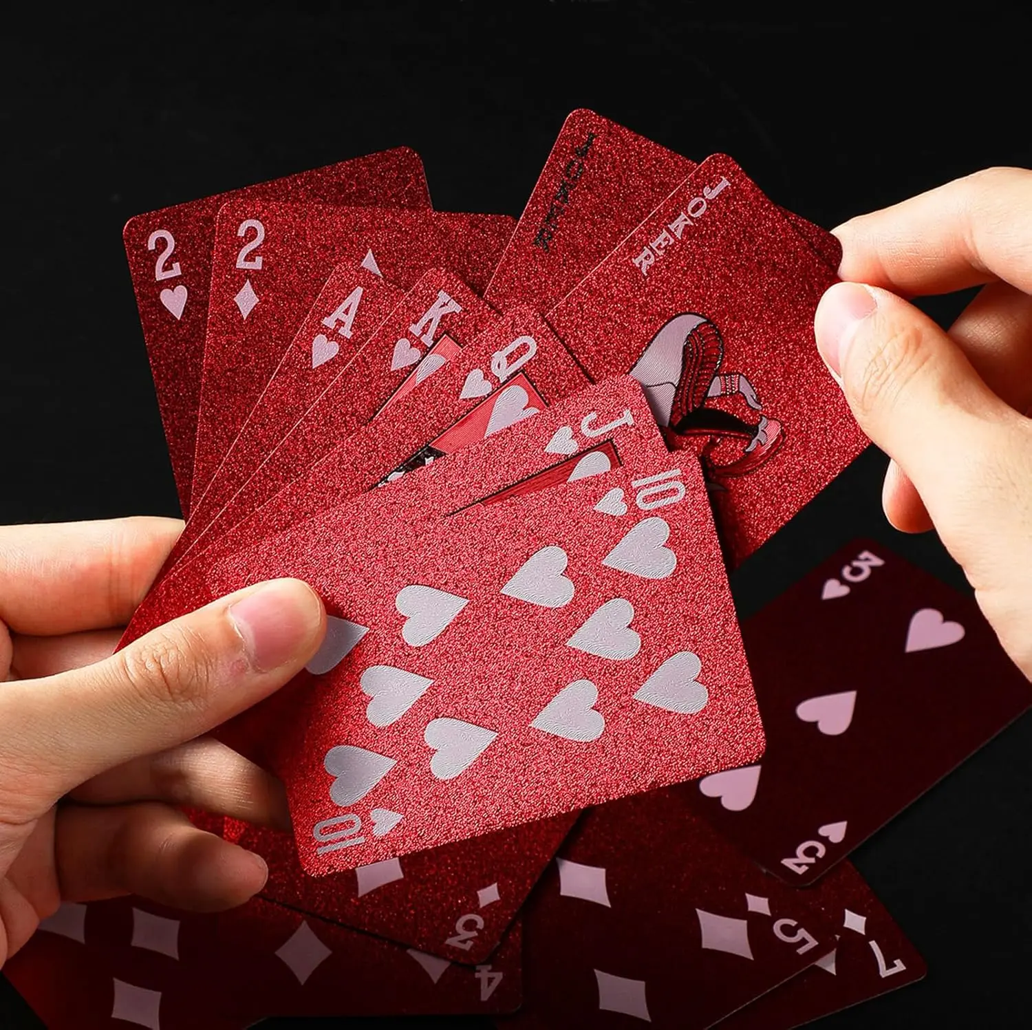Mixed colors Waterproof Plastic Playing Cards - Durable Cool Deck of Cards - Standard Index Professional Premium Poker Cards - Vintage Casino Themed Card Games for Families or Adults - Gold Diamond Style