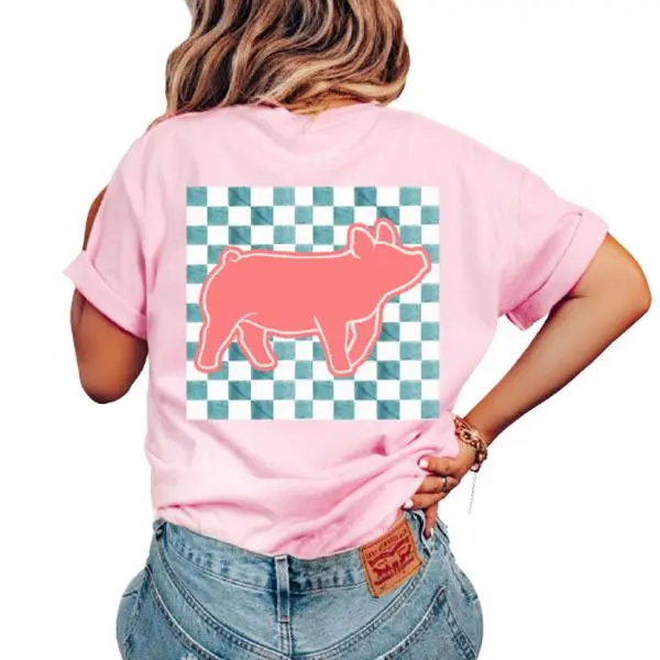 Cute Vintage Show Pig Mama T-Shirt Funny Stock Show Mom Gift Farm Life Tee