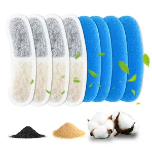 4 sets of 3.2L stainless steel pet water dispenser replacement filters, individually packaged for more convenience