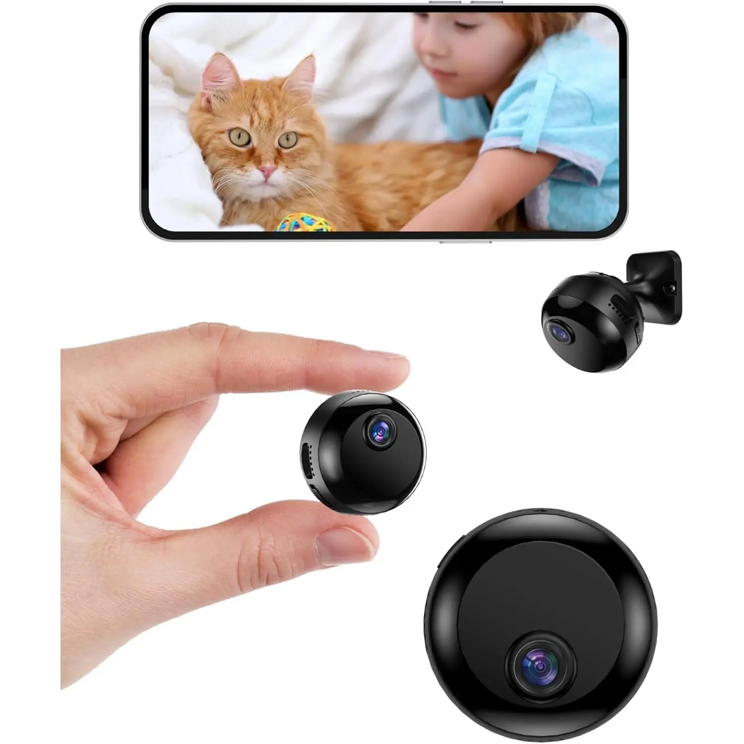 Mini Camera Wireless 1080P Wi-Fi Hidden Camera For Indoor Security Pet Monitoring, Motion Detection & Night Vision Nanny Cam Pet Cameras6*3