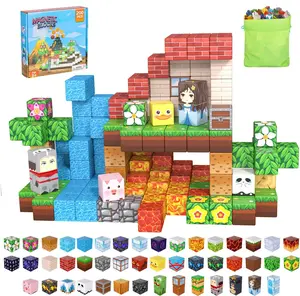 200PCS Magnetic Tiles Building Blocks, Stacking Magnet Cubes, STEM Montessori Sensory Toys for Ages 3+ Kids Boys Girls, Indoor Construction Educational Playset, Christmas Birthday Gift Safe Non-Toxic