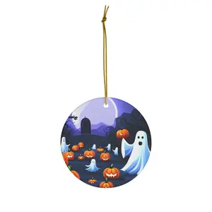 Halloween Ghost Ceramic Ornament, 4 Shapes