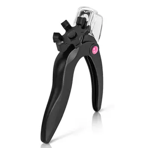 Adjustable Acrylic Nail Clippers with Sizer & Catcher, Nail Tip Cutter with Length Dial, Professional Stainless Steel Trimmer for Fake False Nails, Nail Extensions, Manicure Salon Home, Nail Care