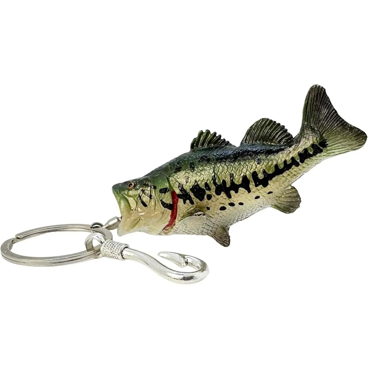 Fishing Keychain Gifts, Bass Fish Key Chain for Men, Cool Fishing Keychain Stuff Funny for Fishing Lovers