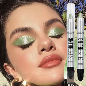 1PC Metal Glitter Eye Shadow Stick, Pearlescent, Easy To Apply, Green/blue/rose Red, for Christmas/music Festival Makeup