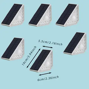 6pcs Solar Motion Sensor Stair Lights, Outdoor LED Step Lights with Motion Detection, Waterproof, Energy-Efficient for Garden, Pathway, Patio, Yard, Stairway Lighting