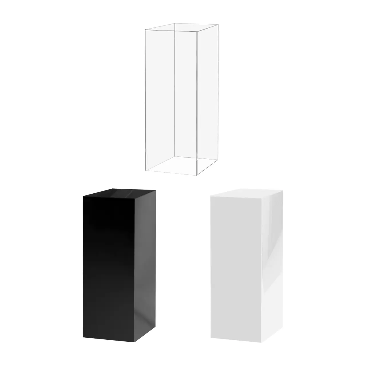 Acrylic Display Riser Box 12" x 12" x 40" Tall Pedestal No Lid Art Stand Plexiglass One Piece Display Flower Tower Decor Riser 5 Sided Wedding Decorations Receptions by 321 Plastics
