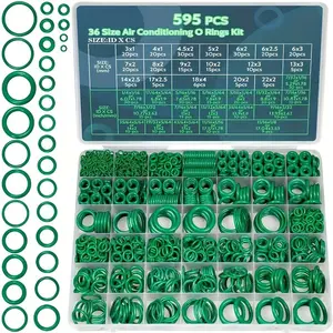 595 Piece Nbr O-Ring Set, Oil Resistant and Heat Resistant, Ideal for Car, Plumbing, Air Conditioning Repairs, Durable Rubber Seals