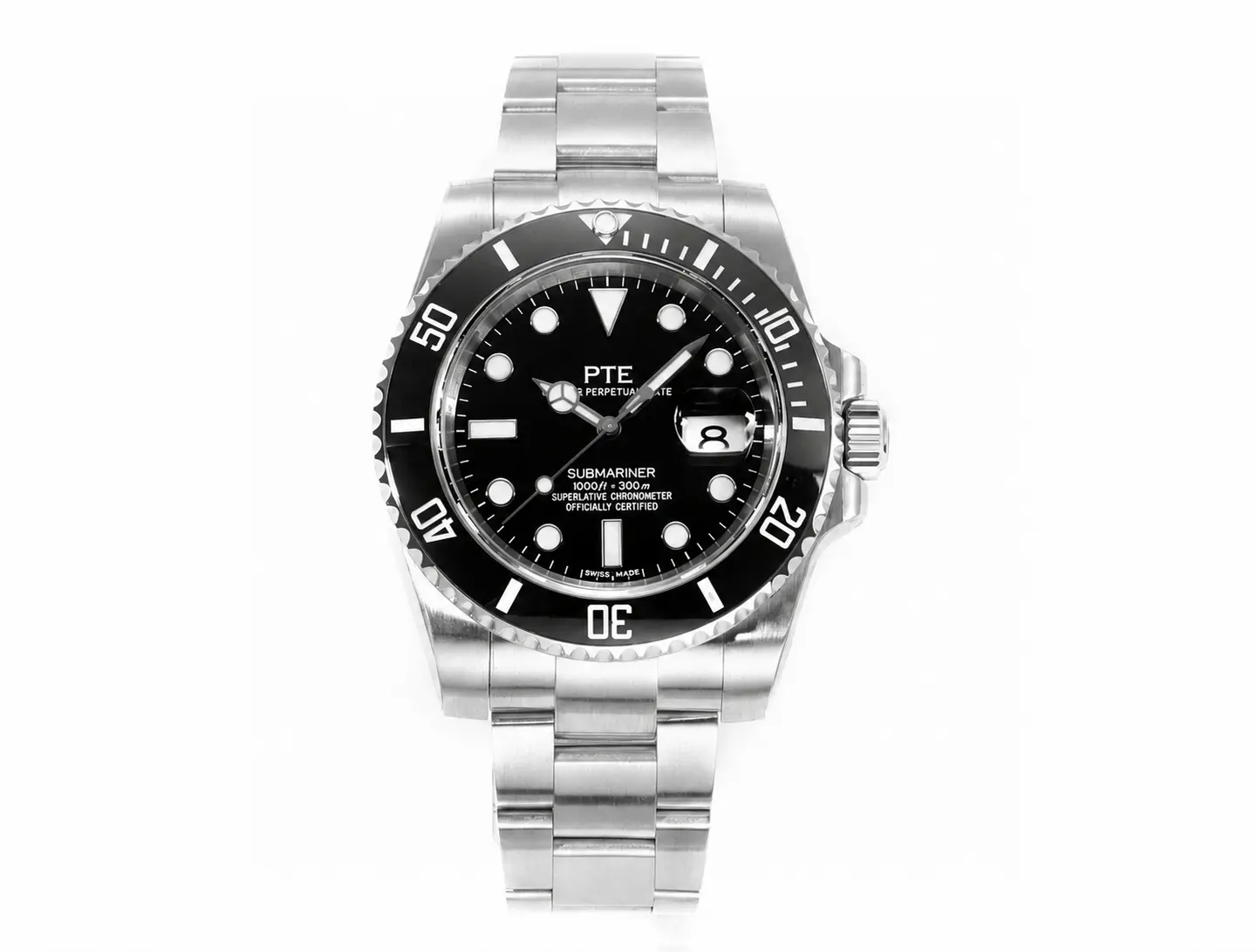 Luxury Automatic Diver Watch for Men – Black Dial Stainless Steel Mechanical Sports Wristwatch with Date Display