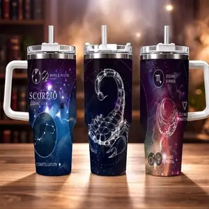 Scorpio Zodiac Constellation Tumbler with Handle (40oz) – Astrology Scorpion Cup