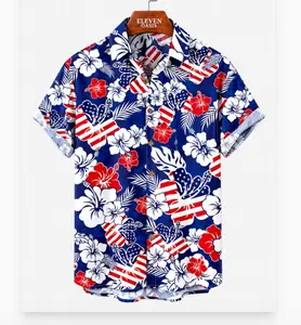 Men's short-sleeved Hawaiian shirt, button-down, Hawaiian summer shirt, commemorating US Independence Day, 250th anniversary Hawaiian shirt, unisex