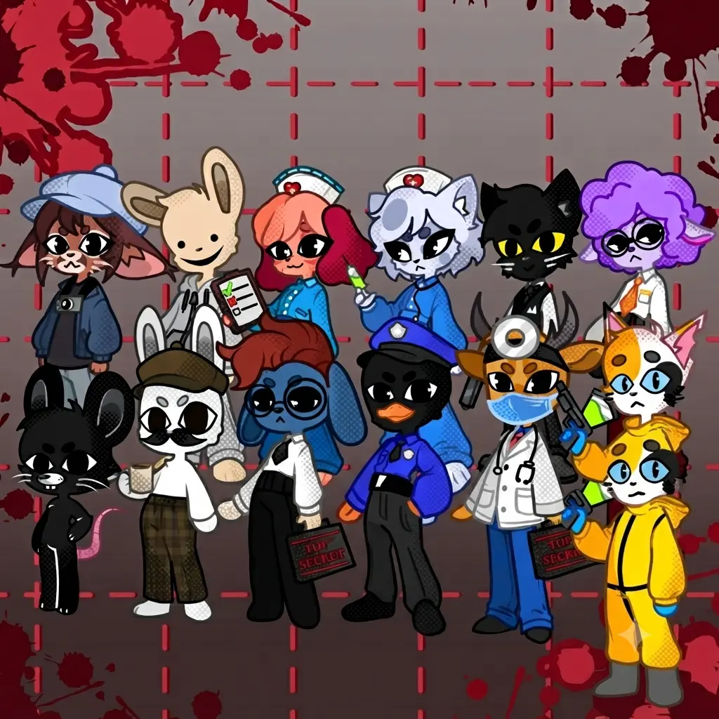 Animal Hospital Roblox Keychains, Friend Gift, [Animal Hospital] Acrylic Keychains, Ratthew, Doctor Harlow, Secretary, Ron from Accounting keychain, Barney, Head Nurse, Intern, Secret Agent