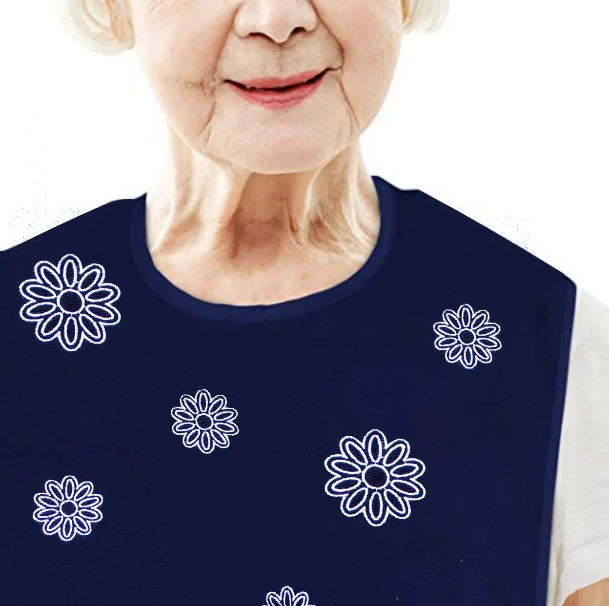 Women's Dress 'n Dine™ Adult Bib with Flower Pattern