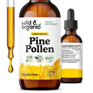 Wild & Organic's Pine Pollen Tincture - Antioxidant & Immune Support - Vegan, Sugar & Alcohol-Free Liquid Supplement - Natural Formula - Healthcare & Fitness