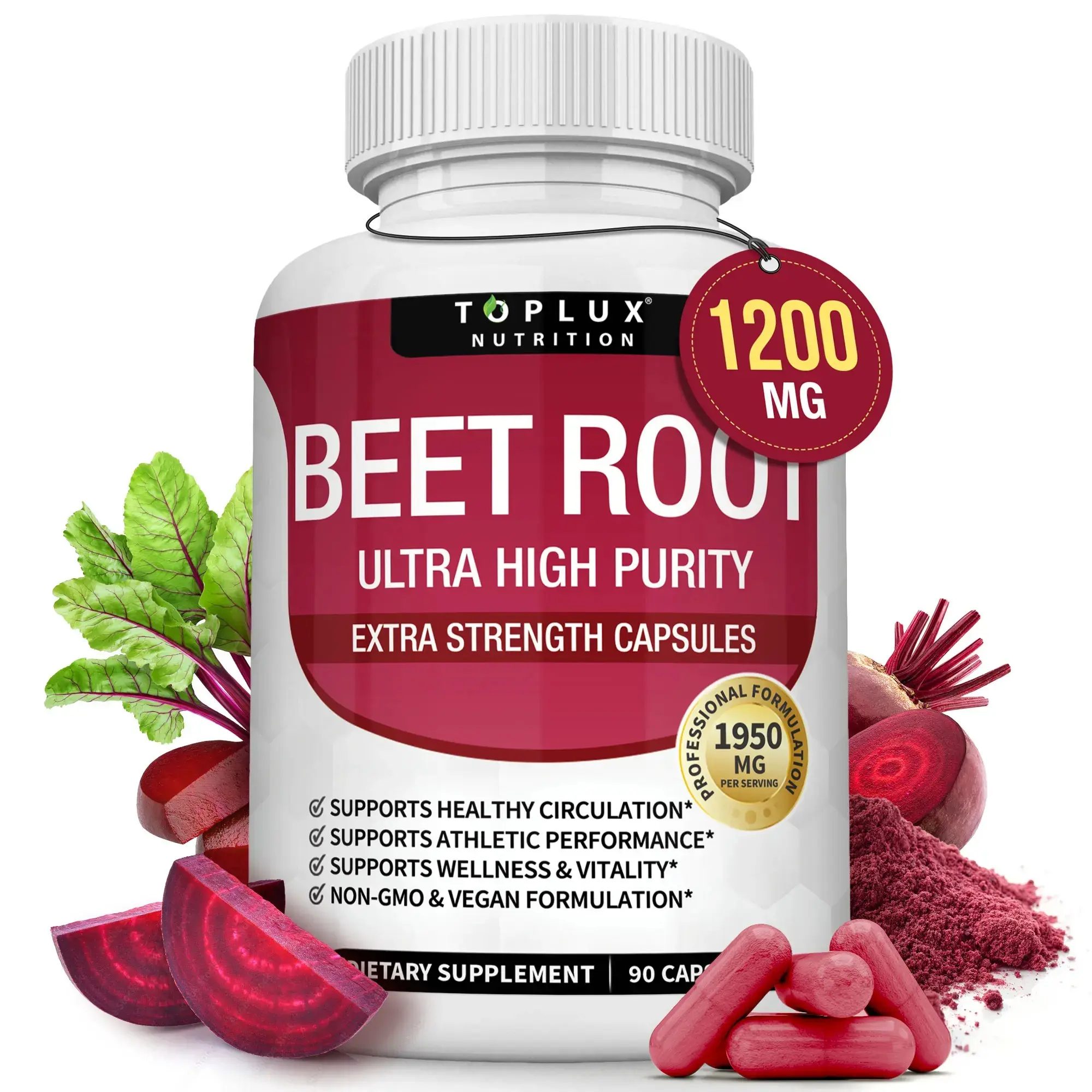 Organic Beet Root Capsules, Natural Nitric Oxide Booster Beetroot Supplement,Supports Blood Flow,Circulation,Energy & Overall Wellness Men Women blood flow support, circulation support, nitric oxide, natural energy booster, cardiovascular wellness Vitamin