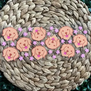 Dog UVDTF CUP WRAP with Adorable Pink Tongue Design and Pink Flower Accents for Pet Lovers