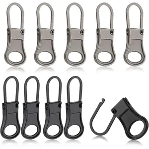 10 count Zipper Pull Replacement Detachable Zipper Pull Tab Metal Zipper  Replacement Zipper Repair Kit for Clothing Luggage Backpack Suitcase Jacket