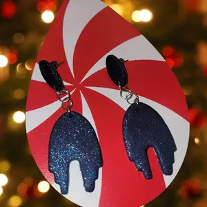 Midnight Christmas Stud Clay Earrings - Festive Accessories for Women