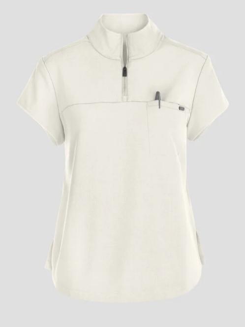 Healing Hands Quest Women's 1-Pocket STRETCH Tuck In Half Zip Collar Scrub Top