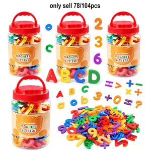 Colorful Magnetic Alphabet Letter Stickers with Storage Bucket, Interactive Educational Toy for Kids, Cognitive Development, Spell Learning, Brain Teaser, Random Colors