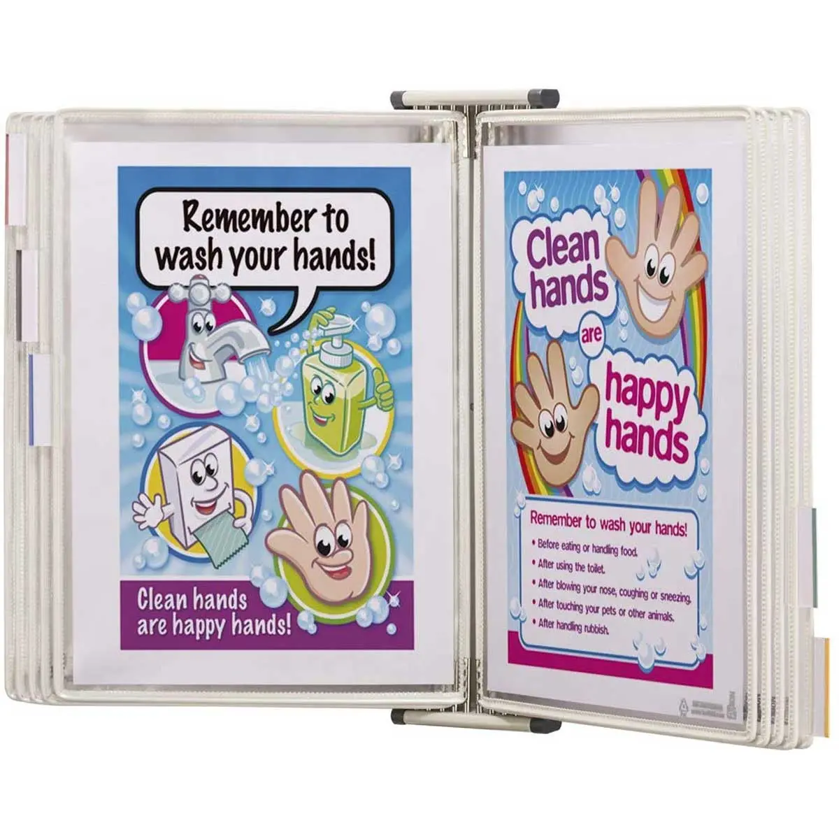 Tarifold WA221 Wall Reference System - Multi-Document Organizer Hanging Wall Files with 10 Sterifold Protective Display Pockets, White, 20-Sheet Capacity