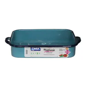 Cinsa 8.5Qt Open Rectangle Roaster Turquoise Blue - Pack of 6