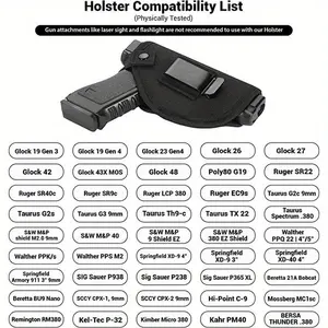 9mm Glock Compatible Holster for Men and Women - Heavy Duty 1000D Nylon IWB/OWB Concealed Carry Belt Holster with Adjustable Metal Clip, Cord, and Zinc Iron Button - For M&P Shield, M2.0, Compact/Subcompact Pistols (Airsoft)