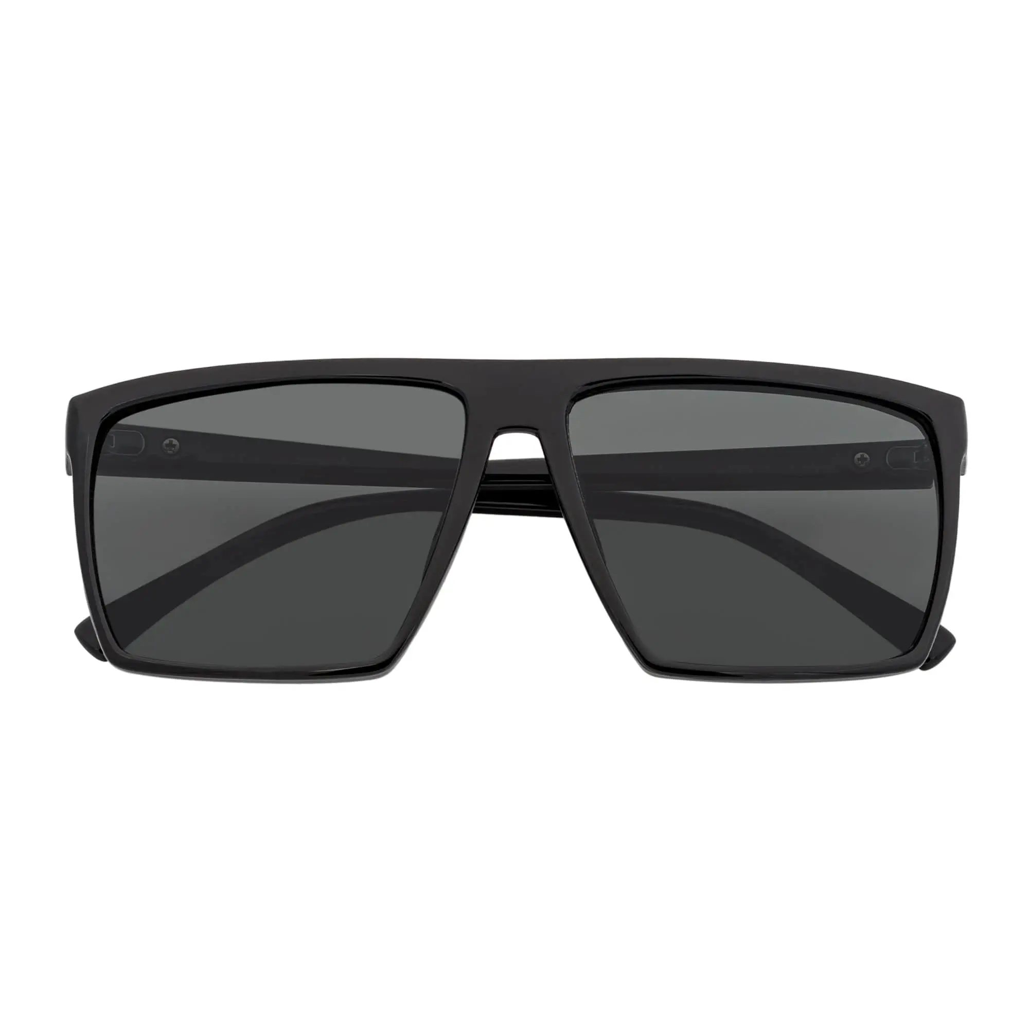 SKOL - Thin Modern Flat Top Square Sunglasses Gloss Black Dark Smoke Tint, Sunglasses For Women, Men's Sunglasses