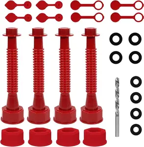 33 Pcs Gas Can Nozzle Replacement,Gas Can Spouts Fits 5 Gallon Gasoline Cans, with Flexible Nozzles, Screw Collar Caps, Thicker Gasket, Spout Cap, Drill Bit and Fuel Vent Caps - for Smooth Flow