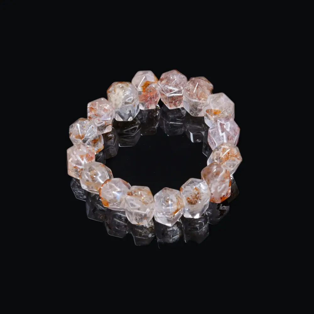 Rare Golden Healer Quartz with Herkimer Diamond: Heal & Ascend Manifestation Power Bracelet
