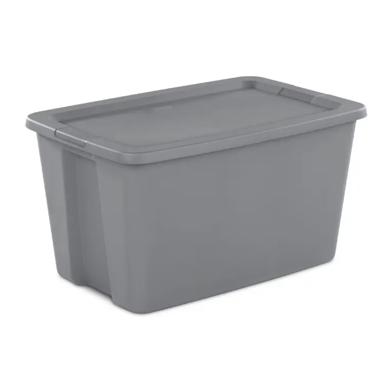 30 Gallon Plastic Storage Container with Snap-On Lid Gray for Storage Needs