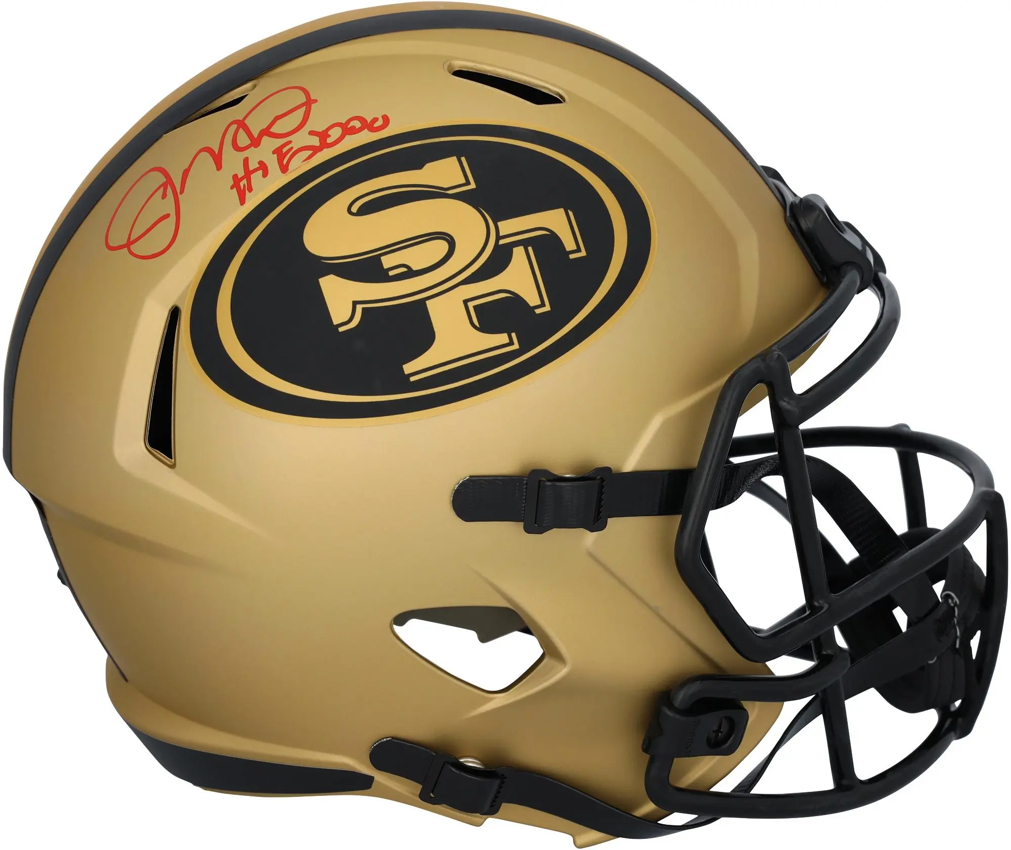 Joe Montana San Francisco 49ers Autographed Riddell Rave Speed Replica Helmet with "HOF 00" Inscription - Fanatics Authentic Certified