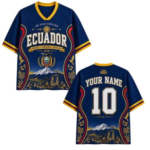 Personalized Ecuador Soccer Jersey Shirt, Retro Ecuador Football Jersey, Custom Name Number Ecuador Jersey, Ecuador Team Jersey, Soccer Gifts