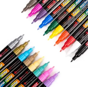 Pen, Water Based, Extra Fine Point, 18 Colors, Odorless, Acid Free and Safe, Opaque Ink, , AP Certified