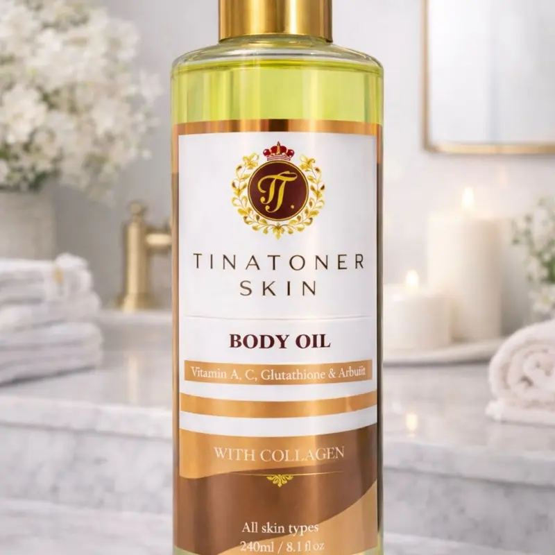 TINA TONER body glowing oil. 8 oz Cosmetic Moisture