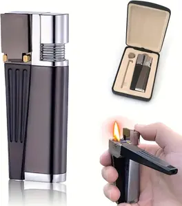 2-in-1 Foldable Metal Lighter Set—a multifunctional, portable lighter designed specifically for men. This new foldable pipe lighter makes an ideal gift for Father's Day, birthdays, or anniversaries.