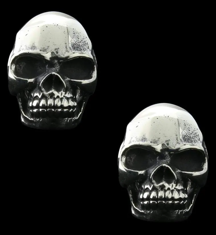 Deep Skull White Brass Ear Weights