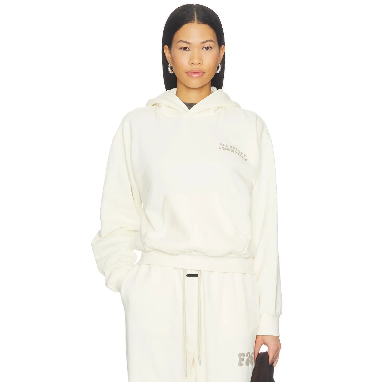 Fear of God ESSENTIALS 90's Fleece Hoodie in Washed Ivory