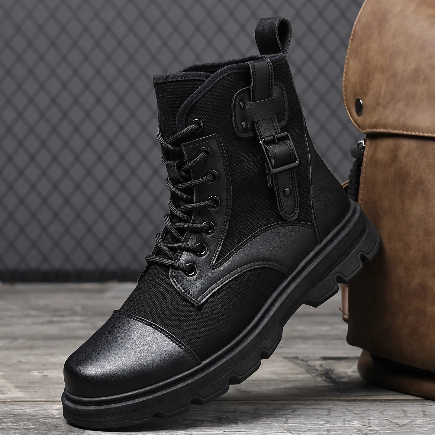 Retro High-Top Boots. Stylish and comfortable, featuring a lace-up design for effortless strides. Men's Footwear | Classic Styles | Men's Collection boots for men black boots