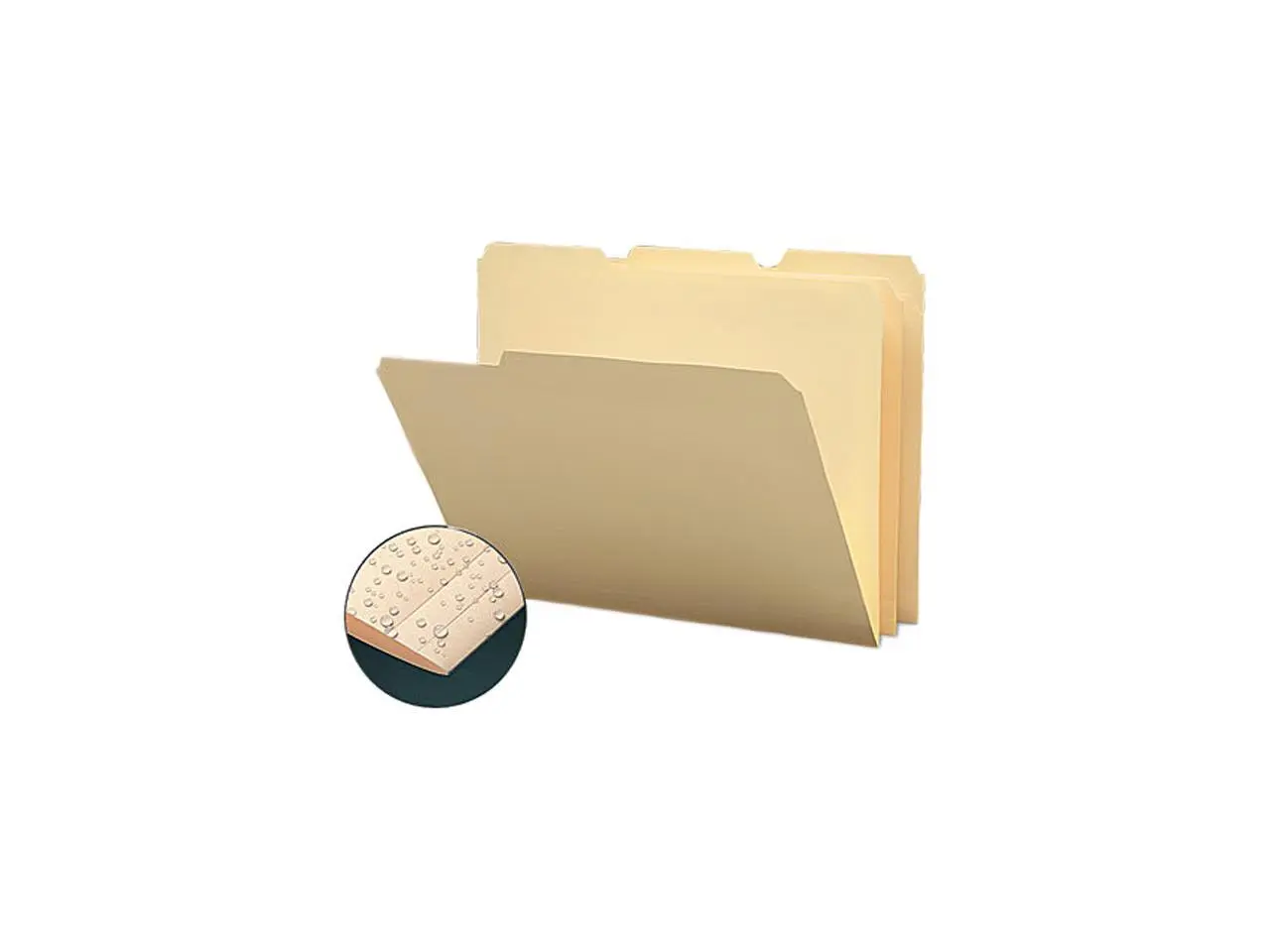 Smead 10510 Tear/Moisture-Resist Poly File Folders, 1/3 Cut Top Tab, Letter, Manila, 12/Pack